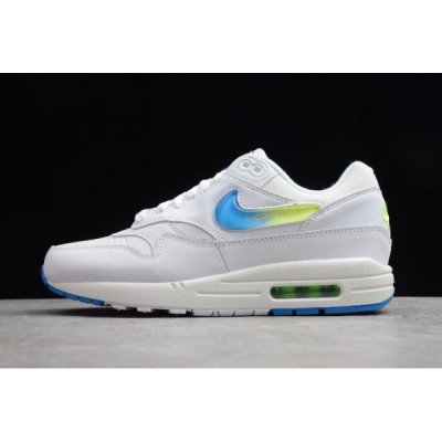 Nike Erkek Air Max 1 Jewel Swoosh Beyaz / Mavi / Açık Yeşil Koşu Ayakkabısı Türkiye - 3QWAIPW4